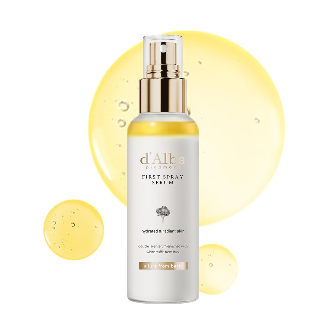 [2 Bottles] D'Alba Italian White Truffle First Spray Serum, Vegan Skin Care, Hydrating Face Moisturizer, Glow Serum For Radiant Skin, Non Comedogenic, All In One Mist (6.76 Oz.)
