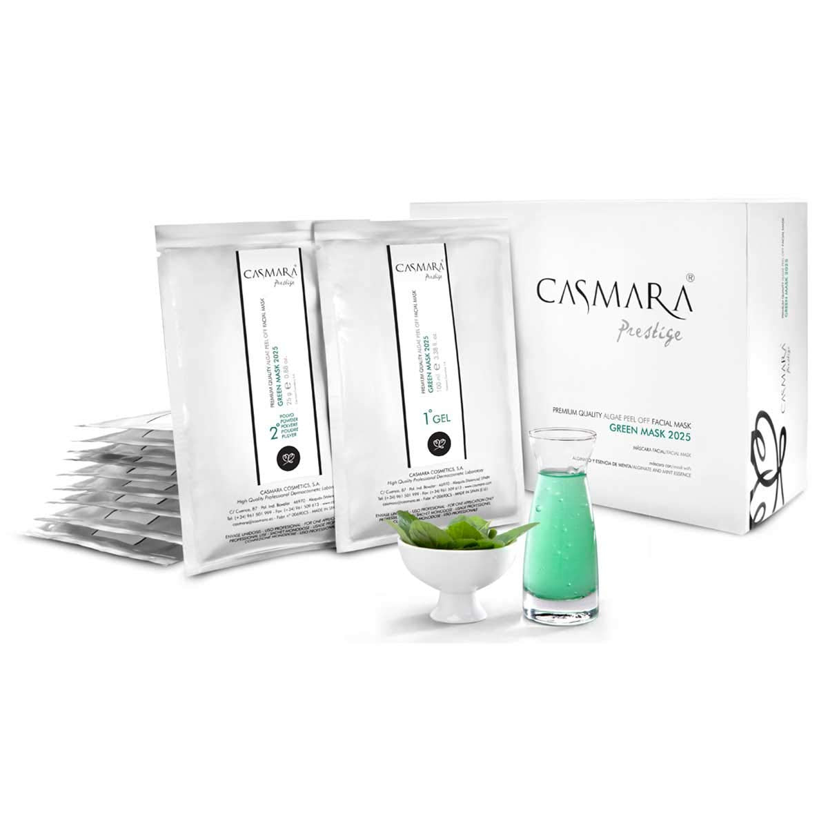 Casmara Premium Quality Algae Peel Off Facial Masks/Green Mask/2025/4.26 Ounce/Mask Gel(3.38 Oz)/Mask Powder(0.88 Oz) : Beauty & Personal Care