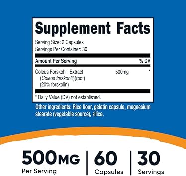 Nutricost Coleus Forskohlii 500mg, 60 Capsules - Maximum Strength Formula