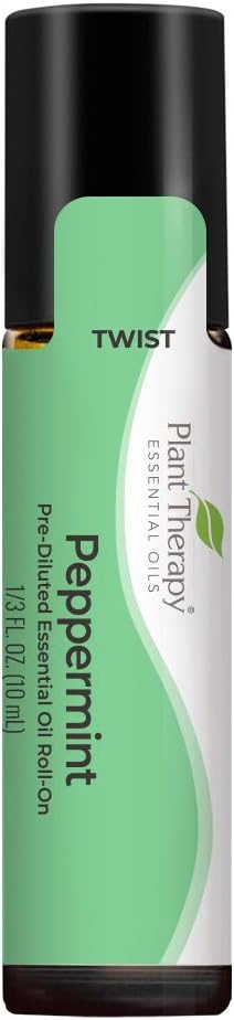 Plant Therapy Peppermint Essential Oil 100% Pure, Pre-Diluted Roll-On, Natural Aromatherapy, Therapeutic Grade 10 Ml (1/3 Oz)