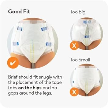 Tranquility Slimline Original Adult Disposable Brief, Adult X-Small, Incontinence Care with a Slimmer Fit, Peach Mat Core& Kufguard Technology for Max Comfort, Latex-Free, 10.9oz Capacity, 10ct Bag : Health & Household