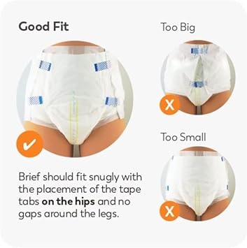 Tranquility Slimline Original Adult Disposable Brief, Adult Medium, Incontinence Care with a Slimmer Fit, Peach Mat Core & Kufguard Technology for Max Comfort, Latex-Free, 20.4oz Capacity, 96ct Case : Health & Household