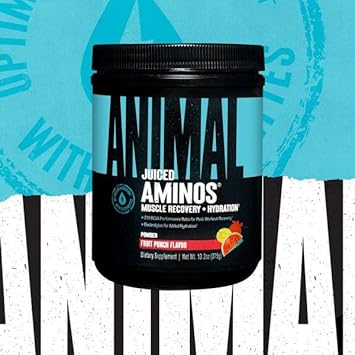 Animal Juiced Amino Acids - Bcaa Powder Eaa Matrix Plus Hydration With Electrolytes And Sea Salt Anytime Recovery And Improved Performance, Fruit Punch Flavor, 30 Servings