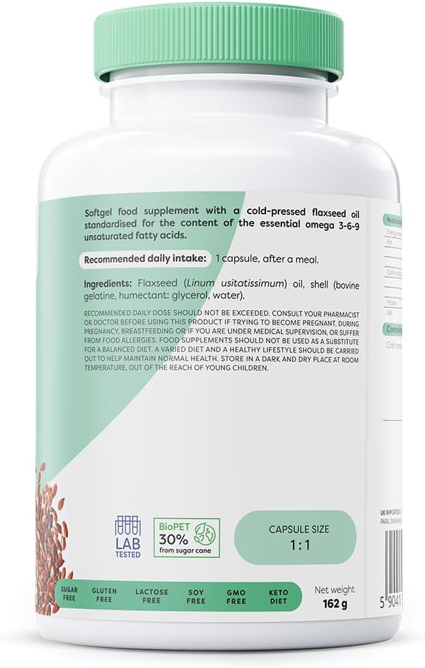 Osavi Omega 3–6–9 Flaxseed Oil 1000 mg – 120 Softgels | Cold–Pressed Flaxseed Oil with Essential Omega 3–6–9 Fatty Acids | Rich in Unsaturated Fatty Acids : Amazon.co.uk: Health & Personal Care