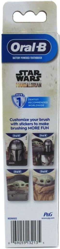 Oral-B Kid'S Battery Toothbrush Featuring Star Wars The Mandalorian, For Kids 3+