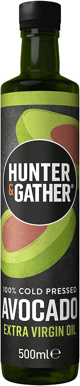 Hunter & Gather Extra Virgin Avocado Oil 500Ml | 100% Natural Cold Pressed, Unrefined And Bottled In Uk | Versatile For Cooking, Drizzling & Dipping I Seed-Oil Free