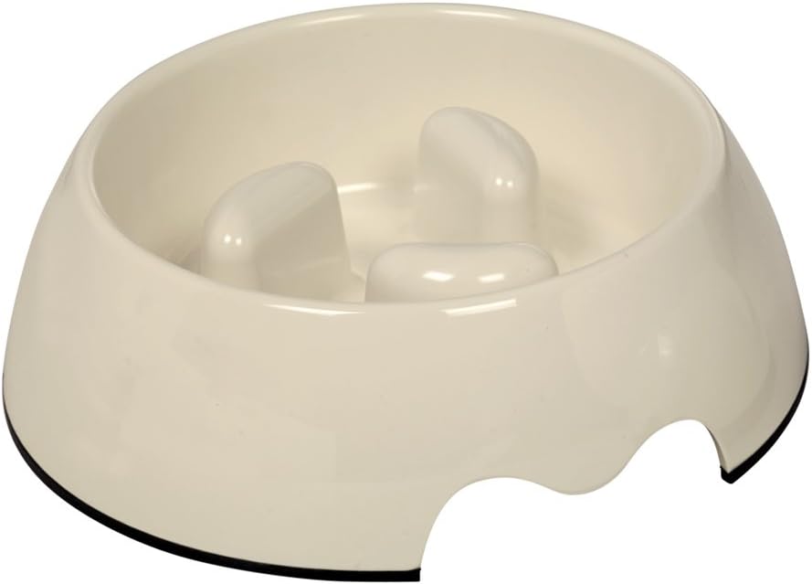 Nobby Anti-Gulping Bowl, 22 x 7.5 cm, Cream White :Pet Supplies