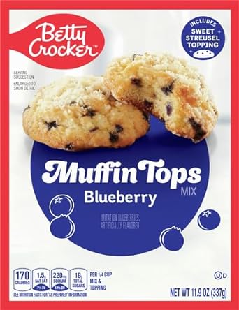 Betty Crocker Muffin Tops Mix, Blueberry, With Topping, 11.9 oz