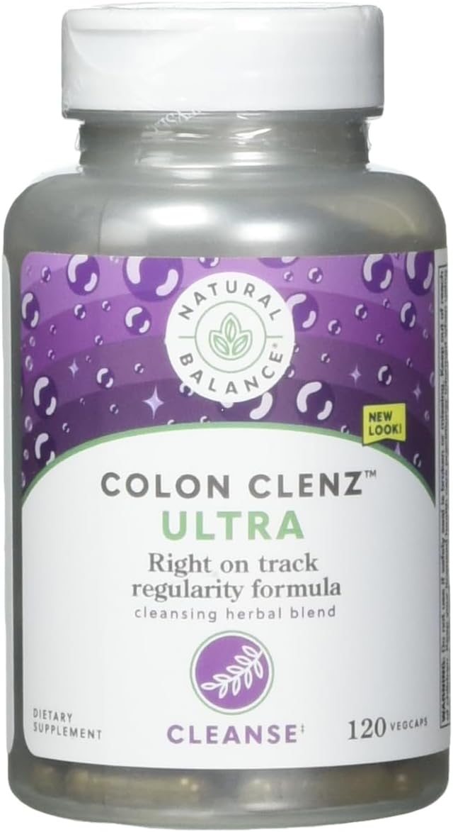 Natural Balance Ultra Colon Clenz | Herbal Colon Cleanse & Detox Supplement | Gentle & Dependable Overnight Formula | 120 Vegetarian Capsules