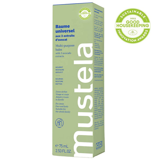 Mustela Avocado Multi-Purpose Balm - Natural Vegan Moisturizer For Face, Lips, Hands & Body - Dry Skin Relief - 2.53 Fl. Oz