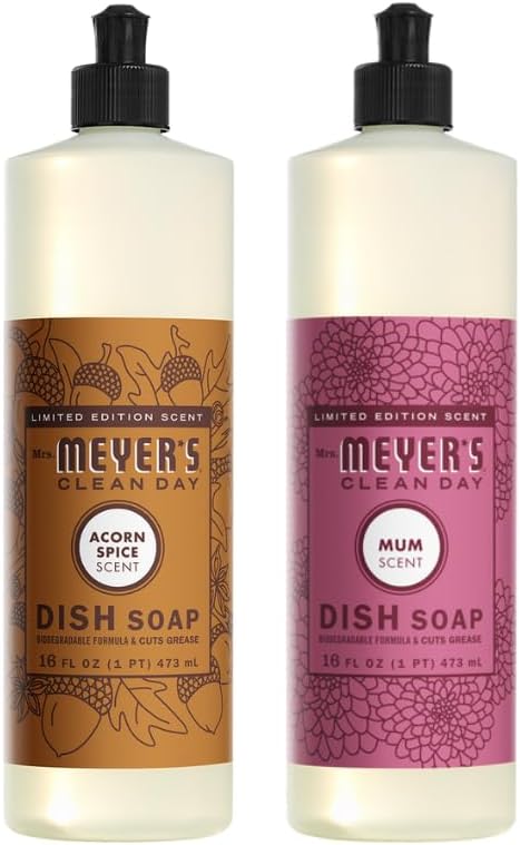 MRS. MEYER'S CLEAN DAY Variety, 1 Mrs. Meyer's Liquid Dish Soap, Acorn Spice, 16 OZ, 1 Mrs. Meyer's Liquid Dish Soap Mum, 16 OZ, 1 CT