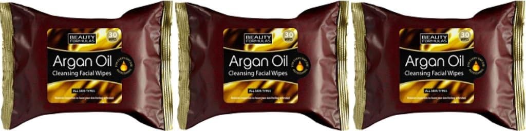 Three Packs Of Beauty Formulas Argan Oil Cleansing Facial Wipes 30 Wipes