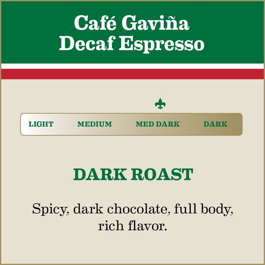 Café Gaviña Decaf Espresso Extra Fine Ground Coffee: 100% Arabica, Dark Roast, Low Acidity, Chocolate Notes - 3 X 10 Oz Cans