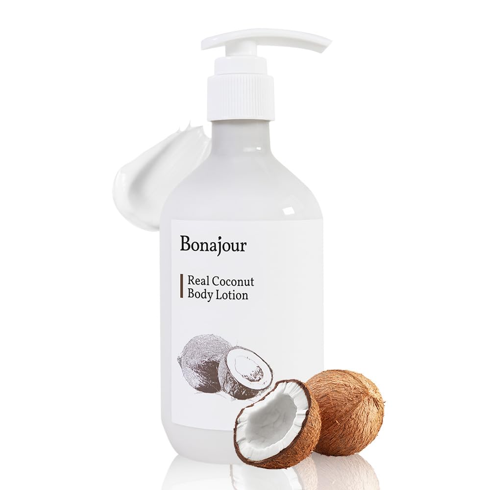 Bonajour] Vegan Daily Natural Coconut Oil Body Moisturizer – Treatment Healing Body Care 10.5 Fl. Oz