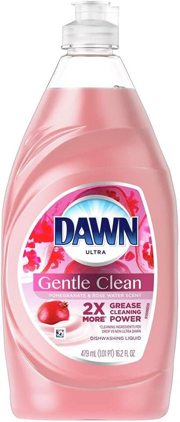 Dawn Ultra Gentle Clean 2x Grease Cleaning Power Dish washing Liquid, Pomegranate Rosewater Scent 16.2 oz