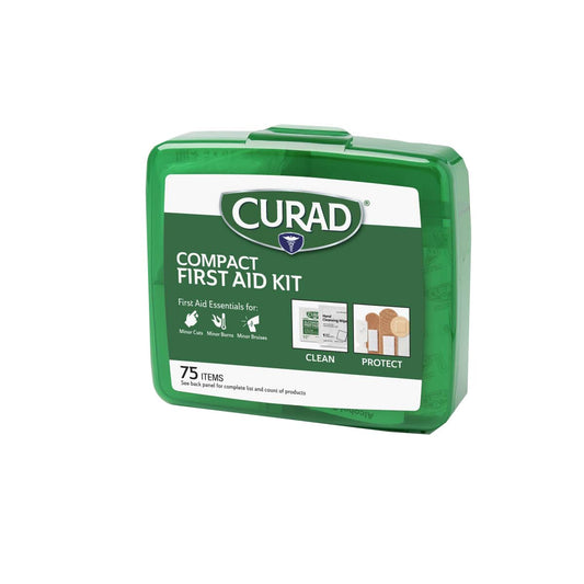 Curad Compact First Aid Kit, Green 75 Items, 1 Each