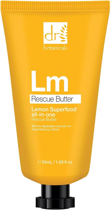 Dr Botanicals Lemon Rescue Body Butter – Intensely Nourishing Moisturiser For Face, Hands, Body & Feet – Zesty Lemon Scent – Targets Dry & Rough Skin – 50Ml