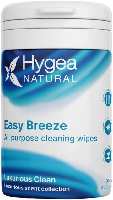 Easybreeze All Purpose Cleaning Wipes - Biodegradable Bamboo Wipes For Multi-Surface Cleaning - Environmentally Responsible - Luxurious Clean Scented (Single Pack Of 50 Wipes)