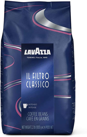 Lavazza Il Filtro Classico Dark Roast Whole Bean Coffee 2.2LB Bag ,Authentic Italian, Blended and roasted in Italy, Dark Chocolate and hazelnut aromatic notes : Grocery & Gourmet Food
