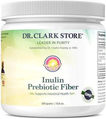 Dr. Clark Inulin Powder (Fos) – Prebiotic Soluble Fiber For Gut Health, 300G – Supports Digestive Health & Regularity