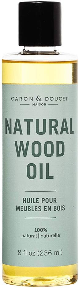 CARON & DOUCET - Natural Wood Conditioning Oil - 100% Plant Based Wood Conditioning and Polishing Oil - Orange Scented - Suitable for Natural Wood Furniture (8oz)