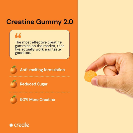 Create Creatine Monohydrate Gummies For Men & Women, Boost Focus, Strength, And Endurance, Anti-Melting Formula, Vegan, Gluten-Free, Non-Gmo, 1.5G Of Creatine Per Gummy (Orange, 90Ct)