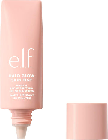 E.L.F. Halo Glow Skin Tint Spf 50, Tinted Moisturiser For Light, Buildable Coverage, Creates A Natural Glow, Vegan & Cruelty-Free, 6 Light Cool