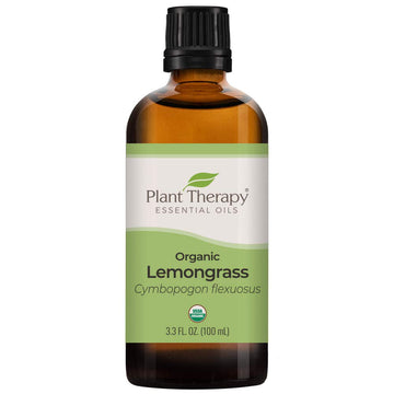 Plant Therapy Lemongrass Organic Essential Oil 100% Pure, Usda Certified Organic, Undiluted, Natural Aromatherapy, Therapeutic Grade 100 Ml (3.3 Oz)