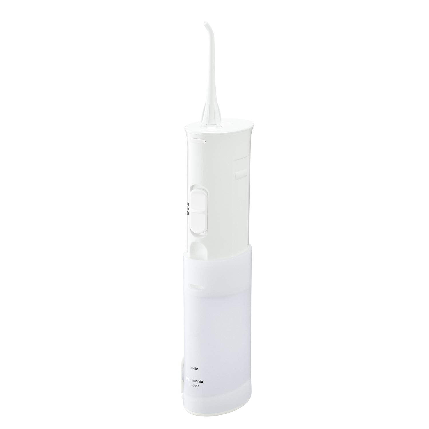 Panasonic Portable Water Flosser, 2-Speed Battery-Operated Oral Irrigator with Collapsible Design for Travel – EW-DJ10-W (White)