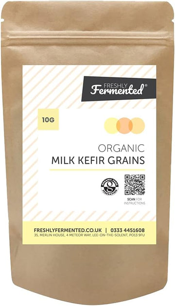 Freshly Fermented – Organic Certified Milk Kefir Grains Starter Culture, 10 Grams