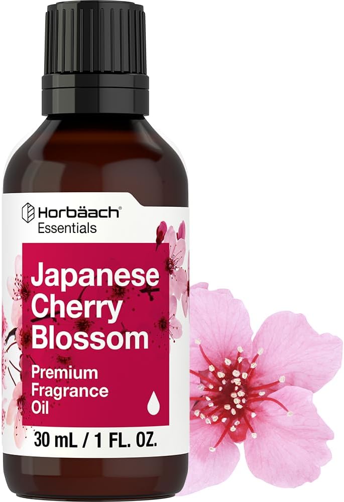 Horbäach Japanese Cherry Blossom Fragrance Oil | 1 fl oz (30ml) | Premium Grade | for Diffusers, Candle and Soap Making, DIY Projects & More | Packaging May Vary