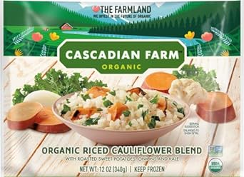 Cascadian Farm Organic Frozen Riced Cauliflower Blend With Roasted Sweet Potatoes, Onions & Kale, 12 oz
