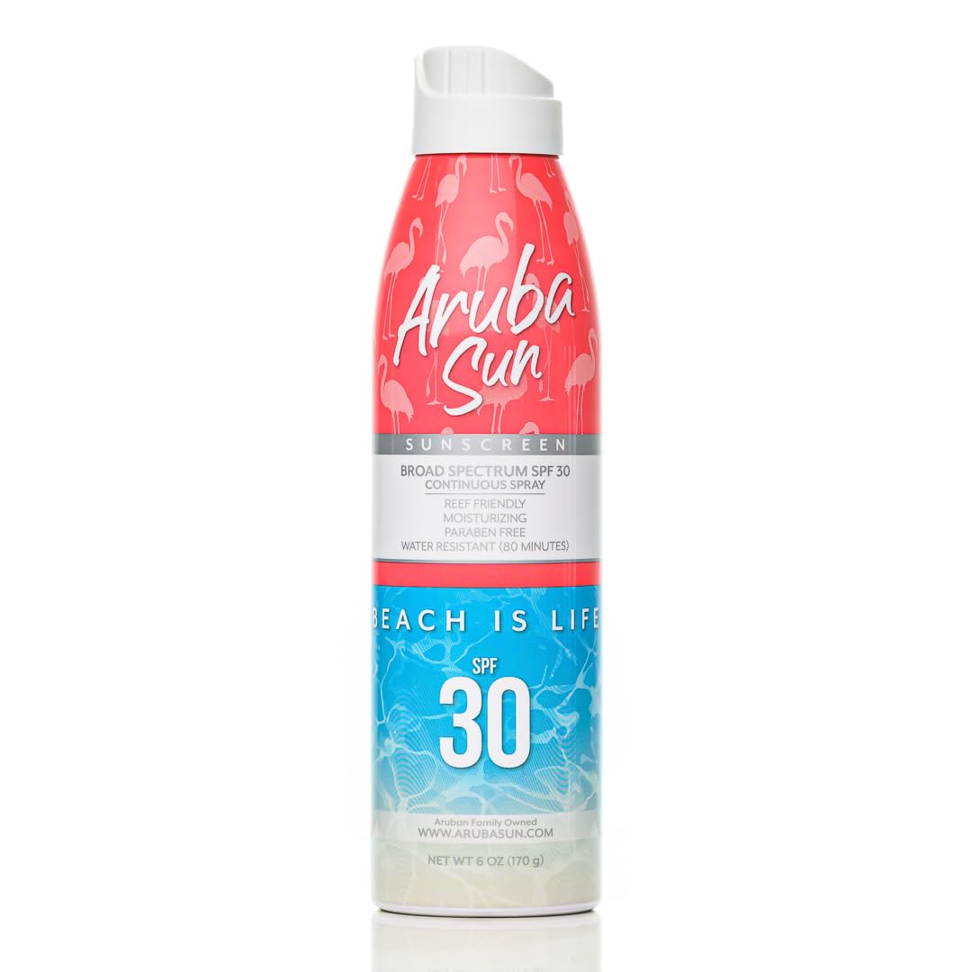 Spf 30 Sunscreen Spray | Aruba Reef Act Compliant No 67 Octinoxate & Oxybenzone Free | 6 Oz, Water-Resistant, Non-Greasy, Broad Spectrum Uva/Uvb Sunscreen