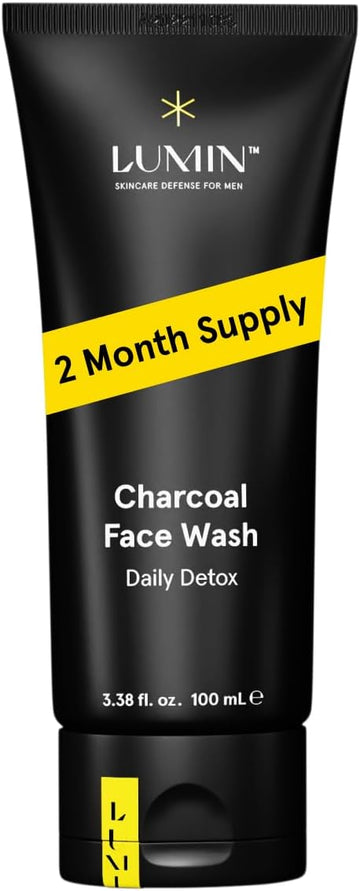 Lumin Men’S No-Nonsense Charcoal Cleanser/Facewash (1.7Oz.): Unclog Pores Of Oil, Dirt And Pollution - Experience A Smooth And Fresh Face-Korean Made Grooming For The Modern Man - Reach Your Best Look