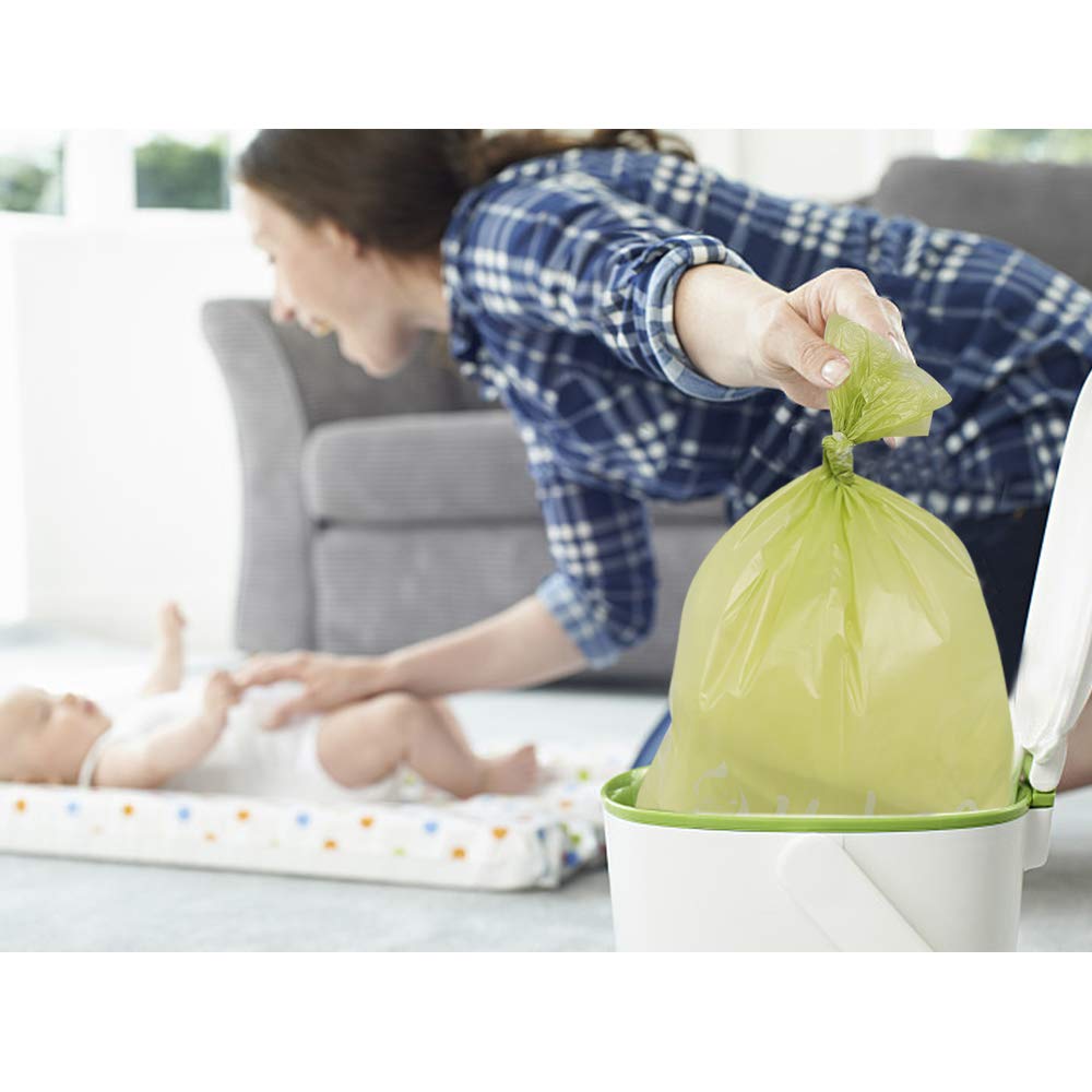 Baby Disposable Diaper Bags, Waste Bags 8 Refill Rolls/120 Bags With Dispenser, Convenient And Quick Diaper Disposal, Unscented