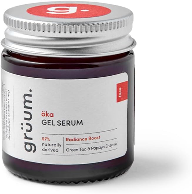 Grüum Radiance Boost Skin Gel Serum 30Ml - Vitamin C Serum For Face Dark Spot Correcting Glow Serums - Face Serums For Women With Green Tea, Papaya & Hyaluronic Acid