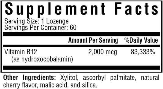 Seeking Health Hydrox-Adeno B12 - Vitamin B Supplement For Energy Support - Supplement With Folate To Support Methylation & Homocysteine Levels - 2000 Mcg, 60 Lozenges