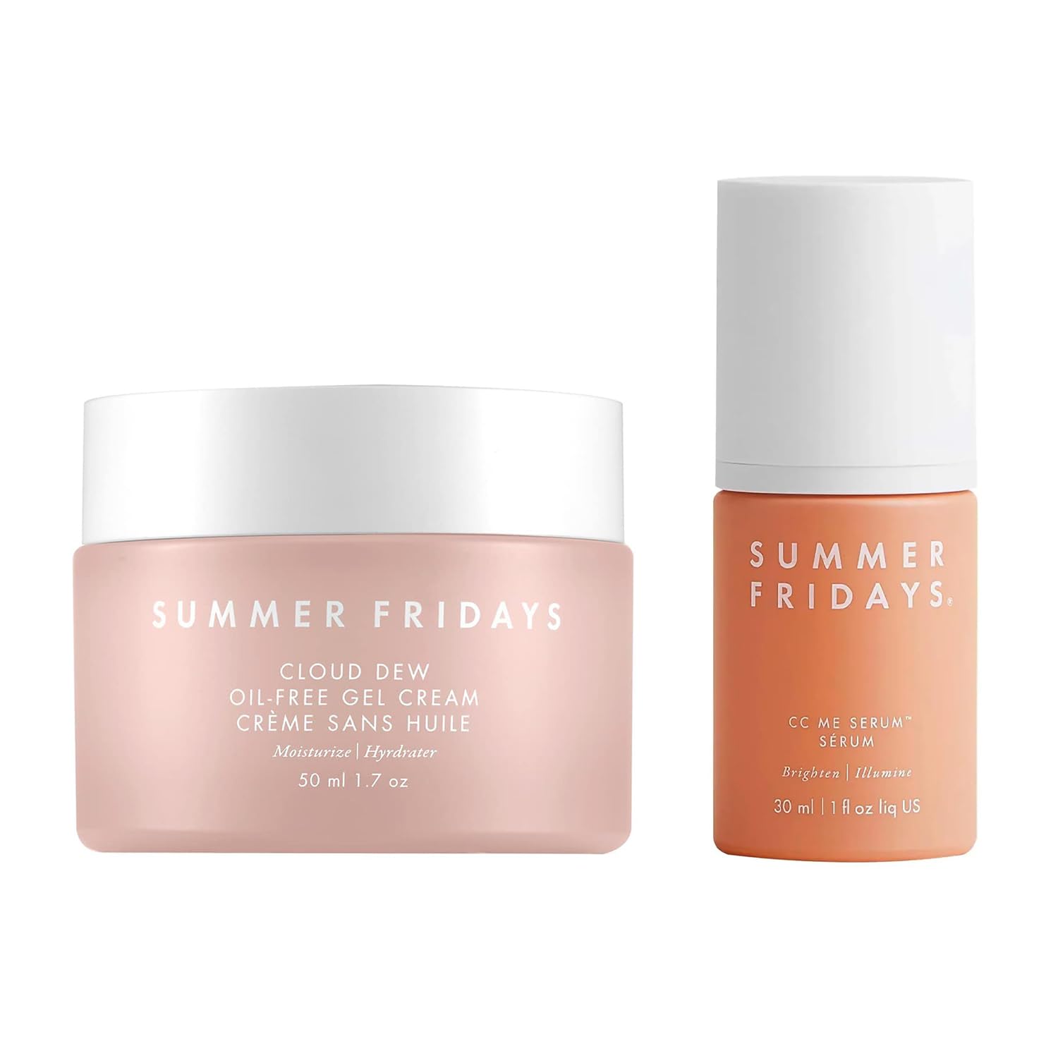 Summer Fridays Cloud Dew Gel Cream Face Moisturizer With Hyaluronic Acid & Ceramides (1.7 Fl Oz) + Cc Me Vitamin C Serum With Niacinamide & Natural Antioxidants For Dark Spot Correcting (1 Fl Oz)