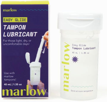 Marlow 100% Organic Cotton Easy Glide Tampons with Compact Applicator | Tampon Lubricant (40mL)