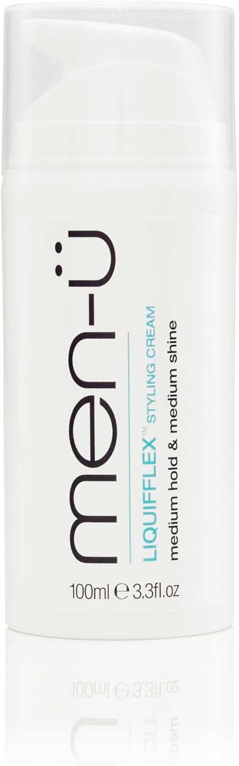 Men-Ü Liquifflex 100Ml Mens Hair Cream, Medium Hold & Natural Shine, Mens Hair Products. Styling Cream That Thickens The Hair & Gives Extra Body And Volume
