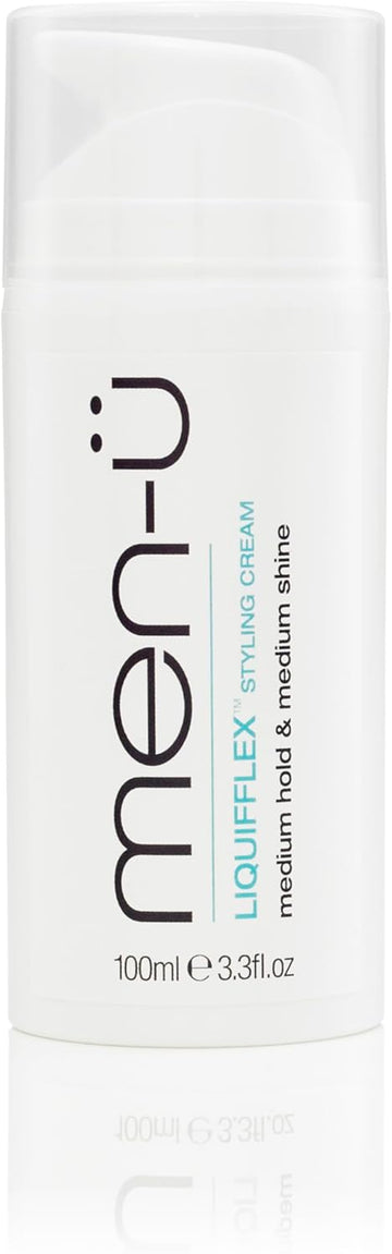 Men-Ü Liquifflex 100Ml Mens Hair Cream, Medium Hold & Natural Shine, Mens Hair Products. Styling Cream That Thickens The Hair & Gives Extra Body And Volume