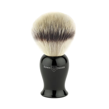 Edwin Jagger Synthetic Silver Tip Shaving Brush With Imitation Ebony Handle (Medium)