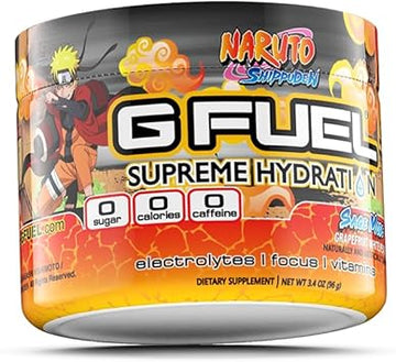 G Fuel Naruto Sage Mode Electrolytes Powder, Water Mix For Hydration, Energy And Focus, Sugar Free, Zero Caffeine Supplement With Essential Minerals, Grapefruit Whitepeach Flavor, 3.3 Oz (30 Servings)