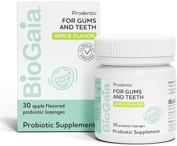 Biogaia Prodentis | Dental Probiotics For Teeth And Gums | Promotes Good Oral Health & Gut Health Too | Oral Probiotics | 30 Apple-Flavored Lozenges | 1-Pack