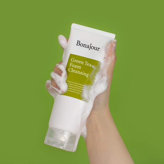 [Bonajour] Green Tea Natural Pores Foam Cleanser - The Best Facial Wash For Acne & Oily Skin 5.1Fl.Oz