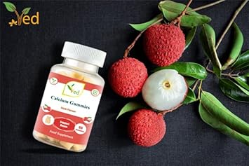 Ved Calcium Gummies; Chews Litchi Flavour, Calcium & Vitamin D Gummies, Vegetarian Vegan Health Supplement - 60 Chews 30 Days’ Supply : Amazon.co.uk: Health & Personal Care