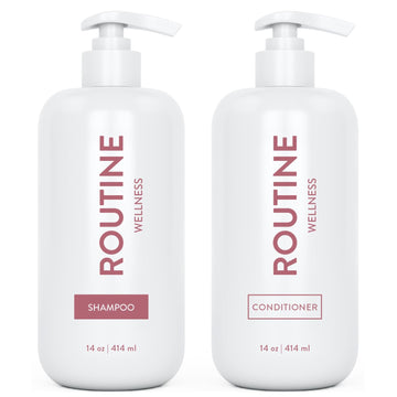 Shampoo And Conditioner Set For Stronger Hair - Biotin | Color Safe | Sulfate-Free | Vegan | Clinically Tested | Nourishing Oils And Vitamin - Honeysuckle & Rice Milk 14Oz (Pack Of 2)