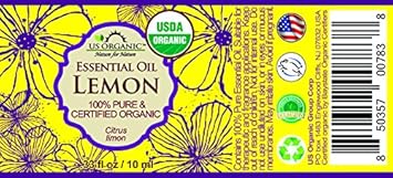 US Organic 100% Pure Lemon Essential Oil - USDA Certified Organic, Cold Pressed - W/Euro droppers (More Size Variations Available) (10 ml)