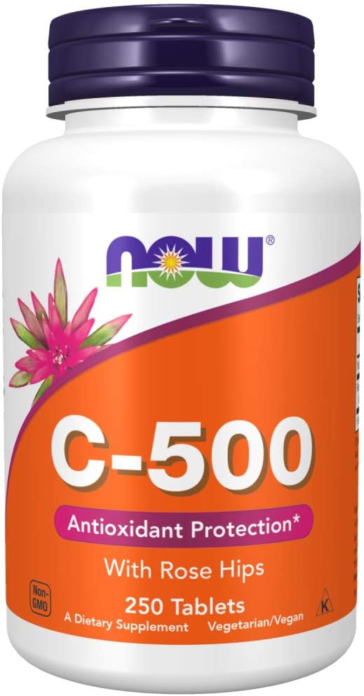 NOW Supplements, Vitamin C-500 with Rose Hips, Antioxidant Protection*, 250 Tablets