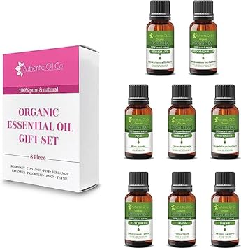 8 Piece Organic 10ml Essential Oil Gift Set 2 Pure and Natural Oils Aromatherapy Diffuser, Cosmetics : Amazon.co.uk: Beauty